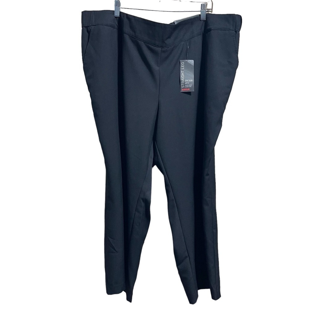 NEW Avenue Elastic Waist Pull On Straight Leg Dress Pants Women's 24 Petite